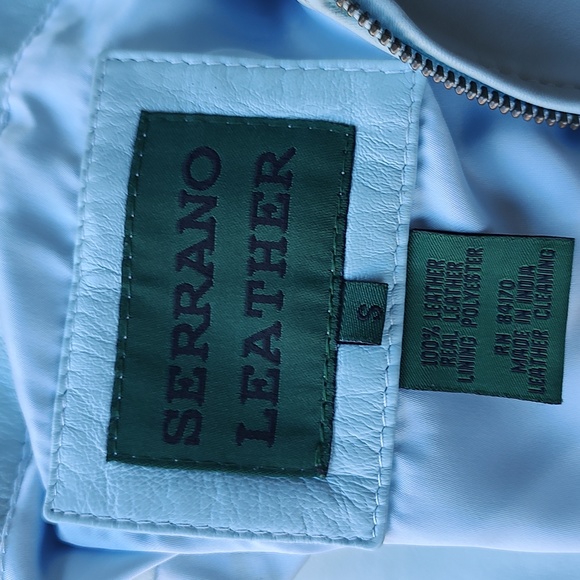 Serrano Leather Vintage Y2K Baby Blue Vest - Picture 7 of 8